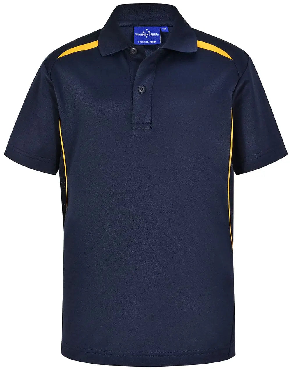 Winning Spirit Kid's Sustainable Poly/Cotton Polo Shirt PS93K Casual Wear Winning Spirit Navy/Gold 4K